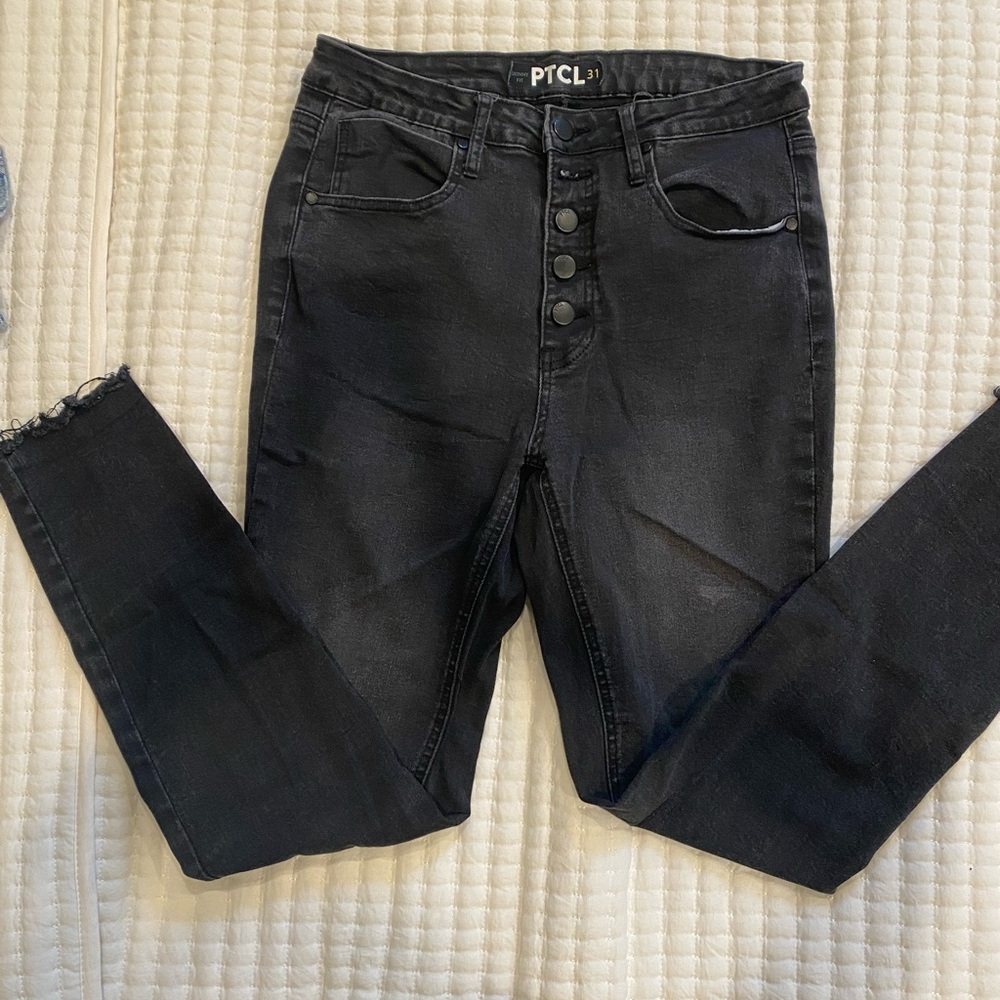 PTCL Black High Rise Jeans Slim Fit